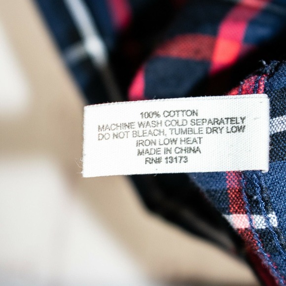 SATURDAYS Surf NYC Button Down Shirt Blue Red Plaid Oxford cotton Men's Small - Picture 5 of 7